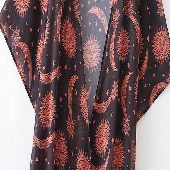 Boho Celestial Sun and Moon Kimono - Picture 7 of 8